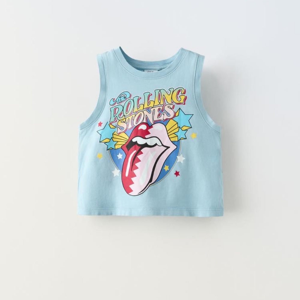 ZARA KIDS WASHED EFFECT ROLLING STONE TANK TOP NEW WITH TAGS